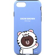 KCL-JDD003iSE3 [iPhone SE（第3世代）/SE（第2世代）/8/7/6s/6用 JUNGLE BROWN デュアルガード LINE FRIENDS スノーブラウン]