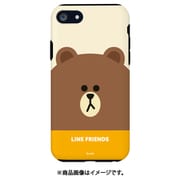 KCL-DBF002iSE3 [iPhone SE（第3世代）/SE（第2世代）/8/7/6s/6用 ケース LINE FRIENDS ブラウン フェイス]