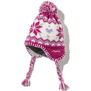Snow Crystal Girl's Ear. Beanie ESG22HW64 Pink [ニットキャップ ビーニー ジュニア]