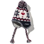 Snow Crystal Girl's Ear. Beanie ESG22HW64 Navy [ニットキャップ ビーニー ジュニア]