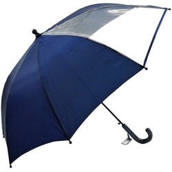 子供用傘 学童 1コマPOE 50cm ジャンプ式 透明窓つき ネイビー 1313