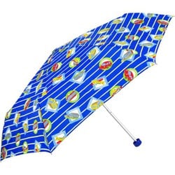子供用折りたたみ傘 男児 軽量ミニ のりもの 50cm 手開き式 安全ロクロ（指を挟まない） ダークネイビー 5155