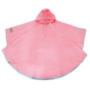 86321 [キッズレインポンチョ サーモンピンク×ライトブルー]