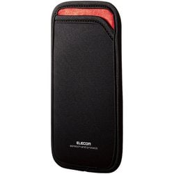 P-04SNCBK [スマホポーチ 1台収納 Sサイズ スリップインタイプ 背面ポケット付 ブラック]