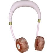 ネックファン ダブルファンハンズフリー ヨガシロッコ USB充電式扇風機 クリアピンク DFYS222-PK