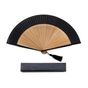 1M08200295 [田島江戸小紋うねり鮫 黒 扇子セット]