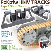 TR85032 1/35 ディティールアップパーツ III/IV号戦車用 可動式履帯Type.1 ショートトゥースリグ [プラモデル用パーツ]