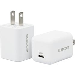 USB急速充電器 USB PD(パワーデリバリー)対応 20W USB-C×1 ホワイト（2個入） MPA-ACCP27WH