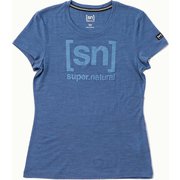 Essential I.D. LOGO Tee 定番［sn］ロゴTシャツ SNW004783 K52ブルー Mサイズ [フィットネス ヨガシャツ レディース]