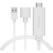 OWL-CBHDFAS220-WH [iPhone/iPad 用 HDMI変換ケーブル HDMIショートケーブル付き 2m ホワイト]
