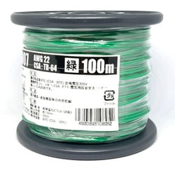 UL1007AWG22ミドリ L-100 [耐熱絶縁ビニル電線 100m巻 緑]