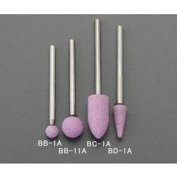 EA819BB-11A [Φ10mm/3mm軸 軸付砥石（丸/赤）]