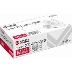 コンドルC プラスチック手袋 パウダーフリー M 100枚入り