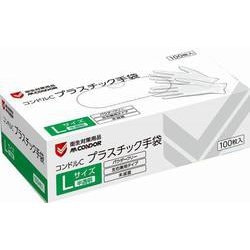 コンドルC プラスチック手袋 パウダーフリー L 100枚入り