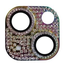 ACC22-R13RB [iPhone 13/13 mini 用 ラインストーン 9H カメラカバー レインボー]