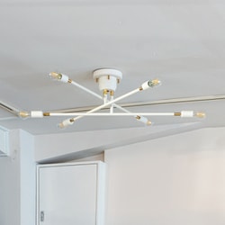 A60LED電球セット 6灯シーリングライト キムリック ホワイト/クリア 専用赤外線リモコン付き TC-1010-A60 WH/CL