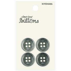 NWN226 [ナウナウボタン 貝ボタン 4つ穴 黒蝶貝 18mm]