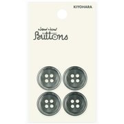 NWN226 [ナウナウボタン 貝ボタン 4つ穴 黒蝶貝 18mm]