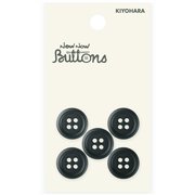 NWN2478 [ナウナウボタン 水牛調ボタン 4つ穴 15mm クロ]