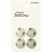 NWN2483 [ナウナウボタン 水牛調ボタン 4つ穴 18mm ベージュ]