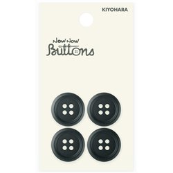 NWN2477 [ナウナウボタン 水牛調ボタン 4つ穴 18mm クロ]