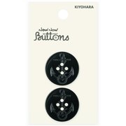 NWN4118 [ナウナウボタン イカリボタン 4つ穴 25mm クロ]
