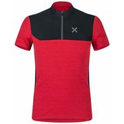 マウンテン ジップ ティーシャツ MOUNTAIN ZIP T-SHIRT MTZN36X 1093 レッド/ディムグレー Lサイズ [アウトドア カットソー メンズ]