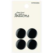 NWN307 [ナウナウボタン カラーボタン パール調 裏穴 18mm クロ]