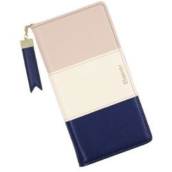 TR-A55S05MO [OPPO A55s 5G用 トリコロール手帳型スマートフォンケース エレガンテ/モカネイビー]