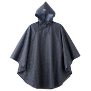 スッポリ被れる軽量レインポンチョ プリント柄 ネイビードット
