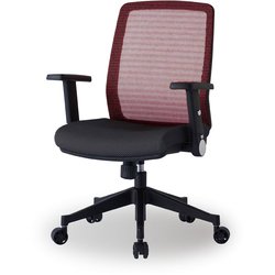 JG4 書斎チェア 肘付タイプ 背：レッド JG4-302RE