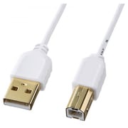 極細USBケーブル(USB2.0 A-Bタイプ) 0.5m 白 KU20-SL05WK