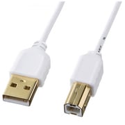 極細USBケーブル(USB2.0 A-Bタイプ) 1.5m 白 KU20-SL15WK