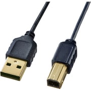 極細USBケーブル(USB2.0 A-Bタイプ) 2m 黒 KU20-SL20BKK