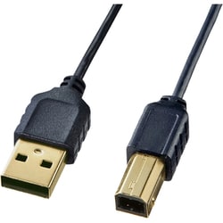 極細USBケーブル（USB2.0 A-Bタイプ） 2.5m 黒 KU20-SL25BKK
