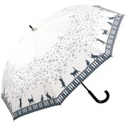 長傘 晴雨兼用 CAT＆NOTE 47cm 手開き式 オフホワイト 6510