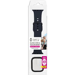 AWSET41-BK [Apple Watch 41mm フルカバーケース＆シリコンバンドセット ブラック]