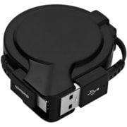 USB Type-A to USB Type-C 片側だけ引き出せる巻き取り式ケーブル katamaki 75cm ブラック OWL-CBKRPAC75-BK