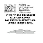 K72037 1/72 ディティールアップパーツ F-4C/D バキュームキャノピー 閉状態 2個入り （ハセガワ用） [プラモデル用パーツ]