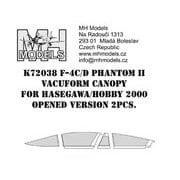 K72038 1/72 ディティールアップパーツ F-4C/D バキュームキャノピー 開状態 2個入り （ハセガワ用） [プラモデル用パーツ]
