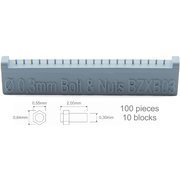 BZXB03 ディティールアップパーツ ボルト 0.30mm＆ナット 0.55×0.64mm 200個入 [プラモデル用パーツ]