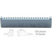 BZXB04 ディティールアップパーツ ボルト 0.40mm＆ナット 0.70×0.81mm 200個入 [プラモデル用パーツ]