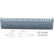 BZXB06 ディティールアップパーツ ボルト 0.60mm＆ナット 1.00×1.16mm 200個入 [プラモデル用パーツ]