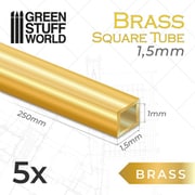 GSWD-11043 真ちゅう製 1.5mm角形パイプ 5本入り [工作用素材]