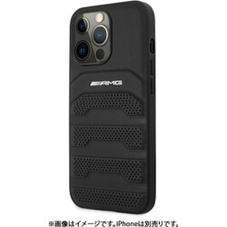 AMHCP13LGSEBK [AMG iPhone 13 Pro 用 本革 デボス加工 背面ケース]