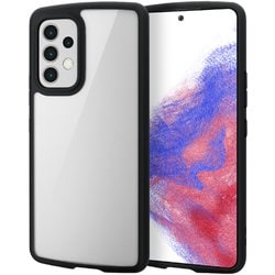 Galaxy A53 5G（SC-53C/SCG15） ケース カバー ハイブリッド TPU 高硬度8H 耐衝撃 軽量 薄型 フレームカラー 背面クリア ストラップホール付 TOUGH SLIM LITE ブラック PM-G224TSLFCBK