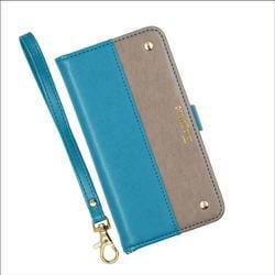 EL-IPSE3-01TG [iPhone SE（第3世代）/SE（第2世代）/8/7 4.7インチ用 ツートン手帳型スマートフォンケース エレガンテ/ターコイズ・グレージュ]