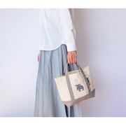 537325 [moz 帆布トート M ナチュラル×グレー]