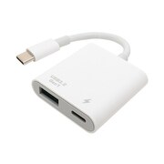 充電ポート搭載ホストケーブル Type-C - Aメス変換 USB3.2Gen1 USB PD対応 SAD-CH05/WH
