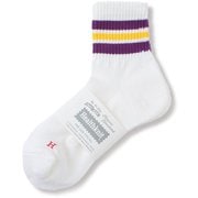 和紙ソックス クォーター 3本ライン 12. PURPLE 191-8011 12